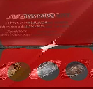 United States Bicentennial Silver Bronze Proof Medals by The Silver Mint: United States Bicentennial Silver Bronze Proof Medals by The Silver Mint Celebrate American history with these United States Bicentennial Silver & Bronze Proof Medals by The Silver Mint. Each medal fe