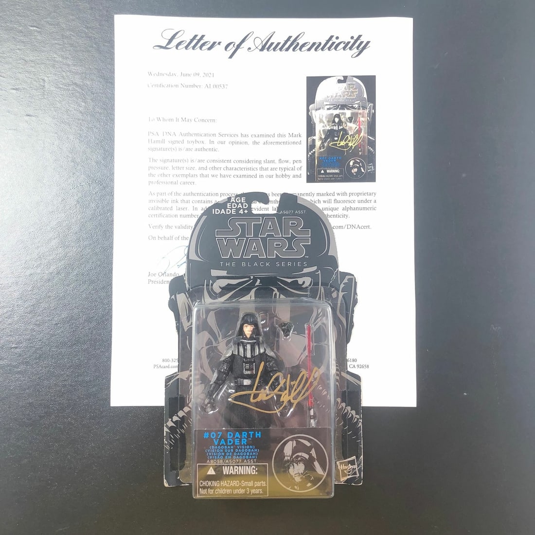 Mark Hamill Autographed Star Wars #07 Darth Vader Toybox PSA/DNA Limited Edition: Mark Hamill Autographed Star Wars #07 Darth Vader Toybox PSA/DNA Limited Edition Up for sale is a Star Wars #07 Darth Vader Toybox from the hit movie series, Star Wars. The autograph of Mark on this l