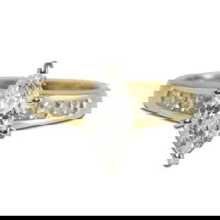 14K Yellow Gold Marquise Diamond Engagement Ring 1.40ct SI G-H: 14K Yellow Gold Marquise Diamond Engagement Ring 1.40ct SI G-H This exquisite 14K yellow gold engagement ring features a stunning marquise diamond center stone weighing approximately 0.90ct, showcasin