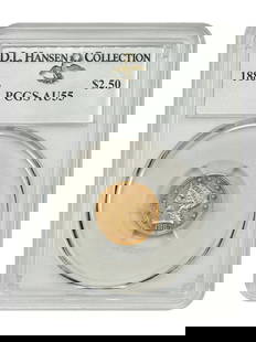 1883 Liberty Head $2.50 PCGS AU55 Low Mintage Gold Coin: 1883 Liberty Head $2.50 PCGS AU55 Low Mintage Gold Coin This 1883 Liberty Head $2.50 gold coin is certified by PCGS with a grade of AU55 and a certification number of 34175942. Struck at the Philadelp