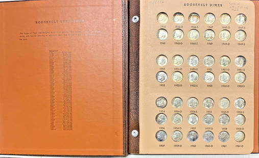 1946-1976 Roosevelt Dime Collection Uncirculated Silver Clad Dansco Album: 1946-1976 Roosevelt Dime Collection Uncirculated Silver Clad Dansco Album This 1946-1976 Roosevelt Dime set features both silver and clad coins, beautifully presented in a Dansco coin album. Each