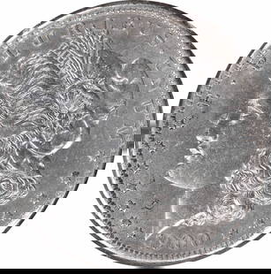 1900 O Morgan Silver Dollar AU New Orleans 90% Silver: 1900 O Morgan Silver Dollar AU New Orleans 90% Silver This 1900-O/CC Morgan Silver Dollar is a remarkable piece that showcases the artistry of designer George T. Morgan. The coin is composed of 90%