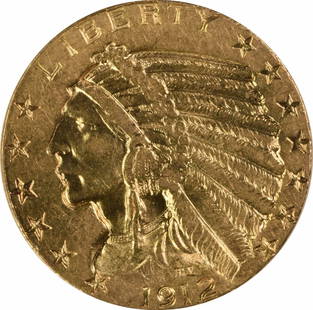 1912 $5 Gold Indian Coin by Bela Lyon Pratt AU Uncertified: 1912 $5 Gold Indian Coin by Bela Lyon Pratt AU Uncertified This 1912 $5 Gold Indian coin features a stunning design by Bela Lyon Pratt and is composed of 90% gold and 10% copper. It has a diameter of