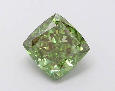 Loose Diamond - CUSHION MODIFIED 1.54ct Fancy Vivid Green VS1: Loose Diamond - CUSHION MODIFIED 1.54ct Fancy Vivid Green VS1 Source: This is a real non-mined Diamond that has been grown in a lab Shape: CUSHION MODIFIED Carats: 1.54 Color: Fancy Vivid Green Certif