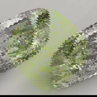 Loose Diamond - CUSHION MODIFIED 3.98ct Fancy Vivid Green VS1: Loose Diamond - CUSHION MODIFIED 3.98ct Fancy Vivid Green VS1 Source: This is a real non-mined Diamond that has been grown in a lab Shape: CUSHION MODIFIED Carats: 3.98 Color: Fancy Vivid Green Certif