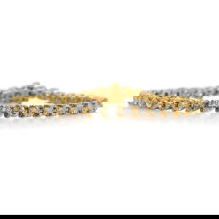 14K Yellow Gold Diamond Tennis Bracelet 6.50ctw 37 Diamonds 7" Long: 14K Yellow Gold Diamond Tennis Bracelet 6.50ctw 37 Diamonds 7" Long This exquisite tennis bracelet showcases the timeless elegance of 14K yellow gold and features 37 round brilliant cut diamonds. The