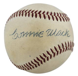 Connie Mack Autographed Harridge OAL Baseball with Beckett COA: Connie Mack Autographed Harridge OAL Baseball with Beckett COA This authentic William Harridge OAL baseball has been personally signed by Connie Mack, the legendary manager of the Philadelphia Athleti