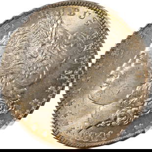 1886-P NGC MS63 Morgan Silver Dollar with Toning: 1886-P NGC MS63 Morgan Silver Dollar with Toning This 1886-P Morgan Silver Dollar features stunning toning and is certified by NGC with a grade of MS63. Struck in silver at the Philadelphia Mint, this