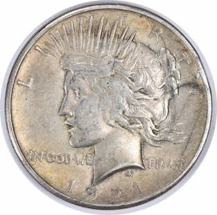 1921 Peace Silver Dollar Coin by Anthony de Francisci 90% Silver: 1921 Peace Silver Dollar Coin by Anthony de Francisci 90% Silver This 1921 Peace Silver Dollar, featuring a design by Anthony de Francisci, is a remarkable addition to any coin collection. Struck in
