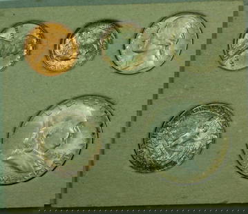 1951 US Mint Set Philadelphia Uncirculated Silver Coins OGP Toned: 1951 US Mint Set Philadelphia Uncirculated Silver Coins OGP Toned This 1951 US Mint Set features a selection of coins ranging from Cent through Half Dollar, all in uncirculated condition. Struck at