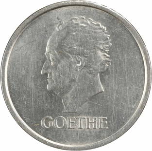 1932 Weimar-Goethe 3 Mark Silver Coin AU KM76 Uncertified: 1932 Weimar-Goethe 3 Mark Silver Coin AU KM76 Uncertified This 1932 Weimar-Goethe 3 Mark coin from Germany is an intriguing piece for collectors. With a composition of silver, this coin is circulated