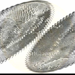 1922-S Peace Silver Dollar Choice Uncirculated Coin: 1922-S Peace Silver Dollar Choice Uncirculated Coin This 1922-S Peace Silver Dollar is a choice uncirculated coin, showcasing its pristine condition from the year of minting. The coin features a beaut