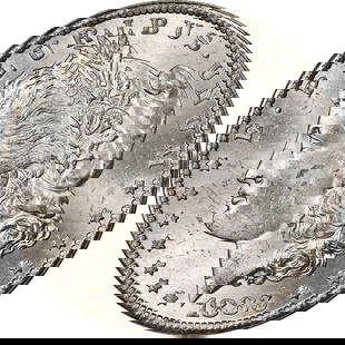 1883-CC NGC MS63 GSA Morgan Silver Dollar Brilliant White: 1883-CC NGC MS63 GSA Morgan Silver Dollar Brilliant White This 1883-CC GSA Morgan Silver Dollar is an exceptional piece, certified by NGC with a grade of MS63. The coin features a brilliant white fini
