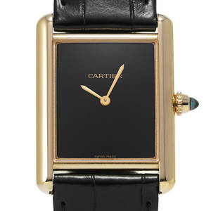 CARTIER Tank Louis Cartier WGTA0091 Black Dial Yellow Gold Ladies Watch