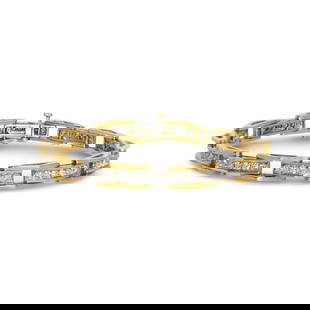 Elegant 14K Two-Tone Gold Diamond Tennis Bracelet 1.50ctw VS G-H: Elegant 14K Two-Tone Gold Diamond Tennis Bracelet 1.50ctw VS G-H This stunning 14K Two-Tone Gold Diamond Tennis Bracelet features a beautiful combination of white and yellow gold, elegantly crafted wi