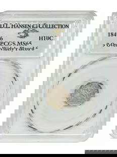 1849 Liberty Seated H10C Half Dime PCGS MS65 9 Over 6 Gem: 1849 Liberty Seated H10C Half Dime PCGS MS65 9 Over 6 Gem This 1849 Liberty Seated Half Dime (H10C) is graded MS65 by PCGS, ensuring it is in uncirculated condition. The coin features an intriguing va