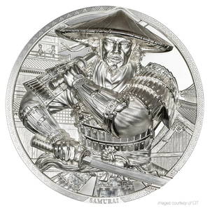2025 $25 5oz Silver Samurai Coin with Box and COA