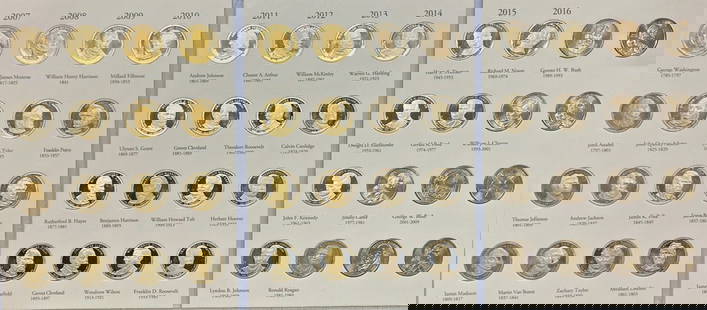 2007-2016 Uncirculated Presidential Proof $1 Coin Set Littleton Folder: 2007-2016 Uncirculated Presidential Proof $1 Coin Set Littleton Folder This 2007-2016 Presidential Proof $1 Dollar Set is housed in a Littleton Coin Folder, featuring uncirculated coins from the Presi