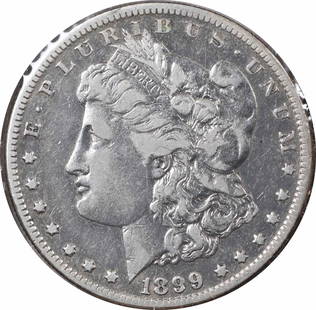 1899-O VAM 32 Morgan Silver Dollar VF Uncertified New Orleans Mint: 1899-O VAM 32 Morgan Silver Dollar VF Uncertified New Orleans Mint This 1899-O VAM 32 Morgan Silver Dollar features a striking design by George T. Morgan. It is composed of 90% silver and 10% copper,