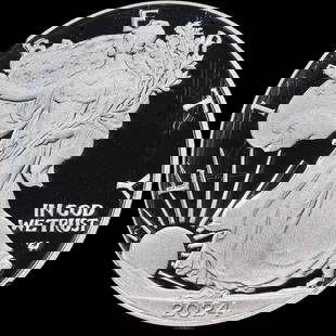 2024-W Silver American Eagle $1 NGC PF70 UC Elizabeth Jones Signature: 2024-W Silver American Eagle $1 NGC PF70 UC Elizabeth Jones Signature This 2024-W Silver American Eagle $1 coin is graded PF70 Ultra Cameo by NGC, indicating its exceptional quality and pristine condi