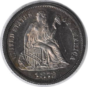 1872 Liberty Seated Silver Dime Choice Proof Uncertified