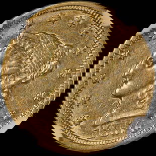 1854-O Liberty Gold $2.50 Coin NGC AU53 New Orleans: 1854-O Liberty Gold $2.50 Coin NGC AU53 New Orleans This 1854-O Liberty Gold $2.50 coin is certified by NGC with a grade of AU53, indicating its appealing eye appeal. Minted in New Orleans, this histo