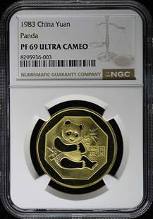 1983 China Panda Yuan Coin NGC PR69DCAM Uncirculated: 1983 China Panda Yuan Coin NGC PR69DCAM Uncirculated This 1983 China Panda Yuan coin is graded PR69 by NGC, ensuring its exceptional quality in the realm of collectibles. As an uncirculated piece, it