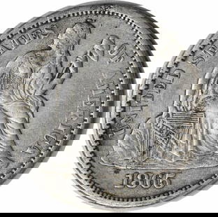 1865-S Liberty Seated Silver Dime 90% Silver Coin: 1865-S Liberty Seated Silver Dime 90% Silver Coin This 1865-S Liberty Seated Silver Dime showcases a classic design by Christian Gobrecht, representing a significant piece of numismatic history. The c