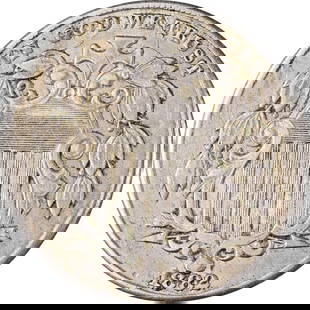 1882 Shield Nickel Circulated Uncertified Nickel Coin: 1882 Shield Nickel Circulated Uncertified Nickel Coin This 1882 Shield Nickel is a remarkable piece of history from the late 19th century. Made of nickel, this coin features a distinctive shield desig