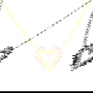 14k Yellow Gold Ruby Diamond Heart Pendant Necklace 17 Inches: 14k Yellow Gold Ruby Diamond Heart Pendant Necklace 17 Inches This exquisite heart pendant necklace is crafted from 14k yellow gold, featuring a stunning combination of ruby and diamond stones. The