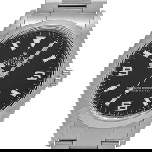 ROLEX Explorer 114270 Automatic Men's Watch Black Dial Stainless Steel 2008: ROLEX Explorer 114270 Automatic Men's Watch Black Dial Stainless Steel 2008 The ROLEX Explorer 114270 is a distinguished men's wristwatch, originally introduced in 2001 as a modern iteration of Rolex'