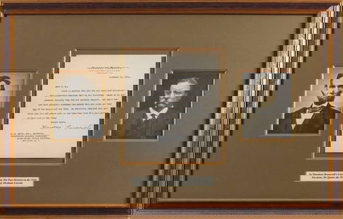 Theodore Roosevelt Signed 1914 Letter Framed BAS COA: Theodore Roosevelt Signed 1914 Letter Framed BAS COA This authentic signed letter from Theodore Roosevelt, dated November 14, 1914, showcases his reflections on political events and his admiration for