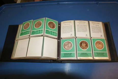 Franklin Mint 51 Uncirculated Bronze Proof Medals Collection in Binder: Franklin Mint 51 Uncirculated Bronze Proof Medals Collection in Binder This collection features 51 uncirculated proof medals from Franklin Mint, beautifully housed in a binder. Each medal is crafted f