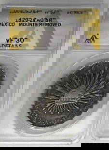 1829 Mexico 8 Reales Coin ANACS VF 30 Silver First Republic: 1829 Mexico 8 Reales Coin ANACS VF 30 Silver First Republic This 1829 Mexico 8 Reales coin is a notable piece from the First Republic (1824-64). It has been certified by ANACS with a grade of VF 30,