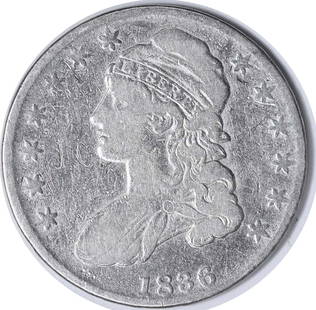 1836 Bust Silver Half Dollar 50C Lettered Edge Uncertified: 1836 Bust Silver Half Dollar 50C Lettered Edge Uncertified This 1836 Bust Silver Half Dollar features a lettered edge and is graded as Fair (F). It is composed of silver and is a circulated coin