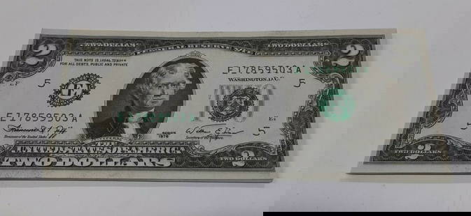 1976 $2 Federal Reserve Notes Lot of 15 Consecutive Uncirculated Serial Numbers: 1976 $2 Federal Reserve Notes Lot of 15 Consecutive Uncirculated Serial Numbers This lot features 15 consecutive serial numbered 1976 $2 Federal Reserve Notes, all in uncirculated condition. These not