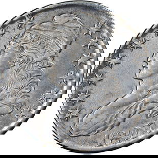 1827 Bust Half Dollar Square Base 2 AU Details Silver Coin: 1827 Bust Half Dollar Square Base 2 AU Details Silver Coin This 1827 Bust Half Dollar features a square base '2' and is graded with nice AU details. Made of silver, this coin is a remarkable piece for