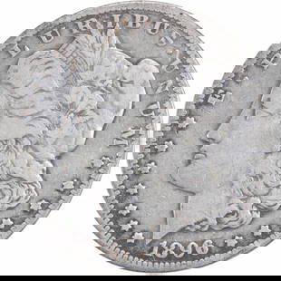 1896-S Morgan Silver Dollar VF Uncertified San Francisco Coin: 1896-S Morgan Silver Dollar VF Uncertified San Francisco Coin This 1896-S Morgan Silver Dollar features a striking design by George T. Morgan. As a circulated coin, it showcases its historical charact