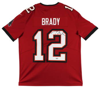 Tom Brady Signed Red Nike Elite Jersey Tampa Bay Buccaneers Fanatics COA: Tom Brady Signed Red Nike Elite Jersey Tampa Bay Buccaneers Fanatics COA This authentic red Nike Elite jersey has been personally signed by Tom Brady, the legendary quarterback of the Tampa Bay Buccan