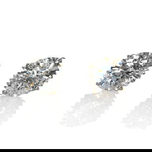 18K White Gold 1.45ct Round Diamond Stud Earrings with Screw Backs: 18K White Gold 1.45ct Round Diamond Stud Earrings with Screw Backs Elevate your style with these stunning 18K white gold round brilliant cut diamond stud earrings. Featuring two dazzling diamonds with