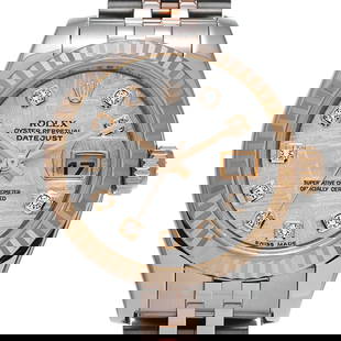 ROLEX Datejust 179171G Ladies Watch 2005 Meteorite Diamond Dial: ROLEX Datejust 179171G Ladies Watch 2005 Meteorite Diamond Dial Introducing the ROLEX Datejust 179171G, a quintessential ladies' wristwatch that combines elegance with functionality. Launched in 2005,