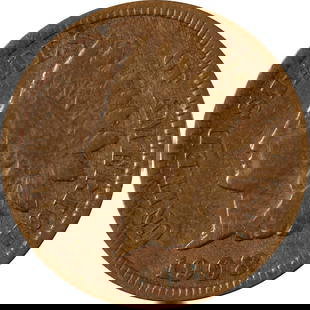 1908-S Indian Cent Copper Coin from San Francisco: 1908-S Indian Cent Copper Coin from San Francisco This 1908-S Indian Cent showcases a rich history, minted in San Francisco. The coin is composed of copper and has been circulated, indicating its