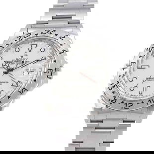 Rolex Explorer 2 Model 16570 Stainless Steel White Dial Automatic Watch: Rolex Explorer 2 Model 16570 Stainless Steel White Dial Automatic Watch Introducing the Rolex Explorer 2 model 16570, a distinguished wristwatch featuring a striking white dial. This timepiece is craf