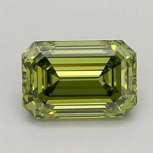 Loose Diamond - EMERALD 0.53ct Fancy Vivid Green VVS2