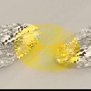 Loose Diamond - OVAL 0.73ct Fancy Vivid Yellow VVS1: Loose Diamond - OVAL 0.73ct Fancy Vivid Yellow VVS1 Source: This is a real non-mined Diamond that has been grown in a lab Shape: OVAL Carats: 0.73 Color: Fancy Vivid Yellow Certification: IGI Video: