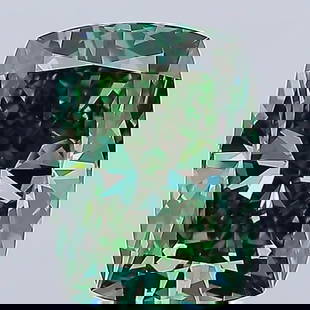 Loose Diamond - CUSHION MODIFIED 4.29ct Fancy Vivid Green VS1: Loose Diamond - CUSHION MODIFIED 4.29ct Fancy Vivid Green VS1 Source: This is a real non-mined Diamond that has been grown in a lab Shape: CUSHION MODIFIED Carats: 4.29 Color: Fancy Vivid Green Certif