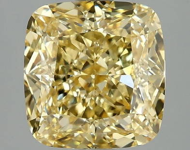 Loose Diamond - CUSHION MODIFIED 3.09ct Fancy Intense Yellow VS1: Loose Diamond - CUSHION MODIFIED 3.09ct Fancy Intense Yellow VS1 Source: This is a real non-mined Diamond that has been grown in a lab Shape: CUSHION MODIFIED Carats: 3.09 Color: Fancy Intense