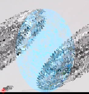 Loose Diamond - OVAL 3.29ct Fancy Vivid Blue VVS1: Loose Diamond - OVAL 3.29ct Fancy Vivid Blue VVS1 Source: This is a real non-mined Diamond that has been grown in a lab Shape: OVAL Carats: 3.29 Color: Fancy Vivid Blue Certification: IGI Video: