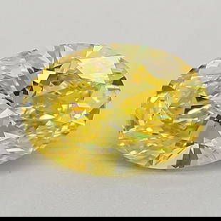 Loose Diamond - OVAL 0.7ct Fancy Vivid Yellow VVS2: Loose Diamond - OVAL 0.7ct Fancy Vivid Yellow VVS2 Source: This is a real non-mined Diamond that has been grown in a lab Shape: OVAL Carats: 0.7 Color: Fancy Vivid Yellow Certification: IGI Video: