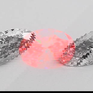 Loose Diamond - OVAL 0.39ct Fancy Vivid Pink SI1: Loose Diamond - OVAL 0.39ct Fancy Vivid Pink SI1 Source: This is a real non-mined Diamond that has been grown in a lab Shape: OVAL Carats: 0.39 Color: Fancy Vivid Pink Certification: IGI Video: